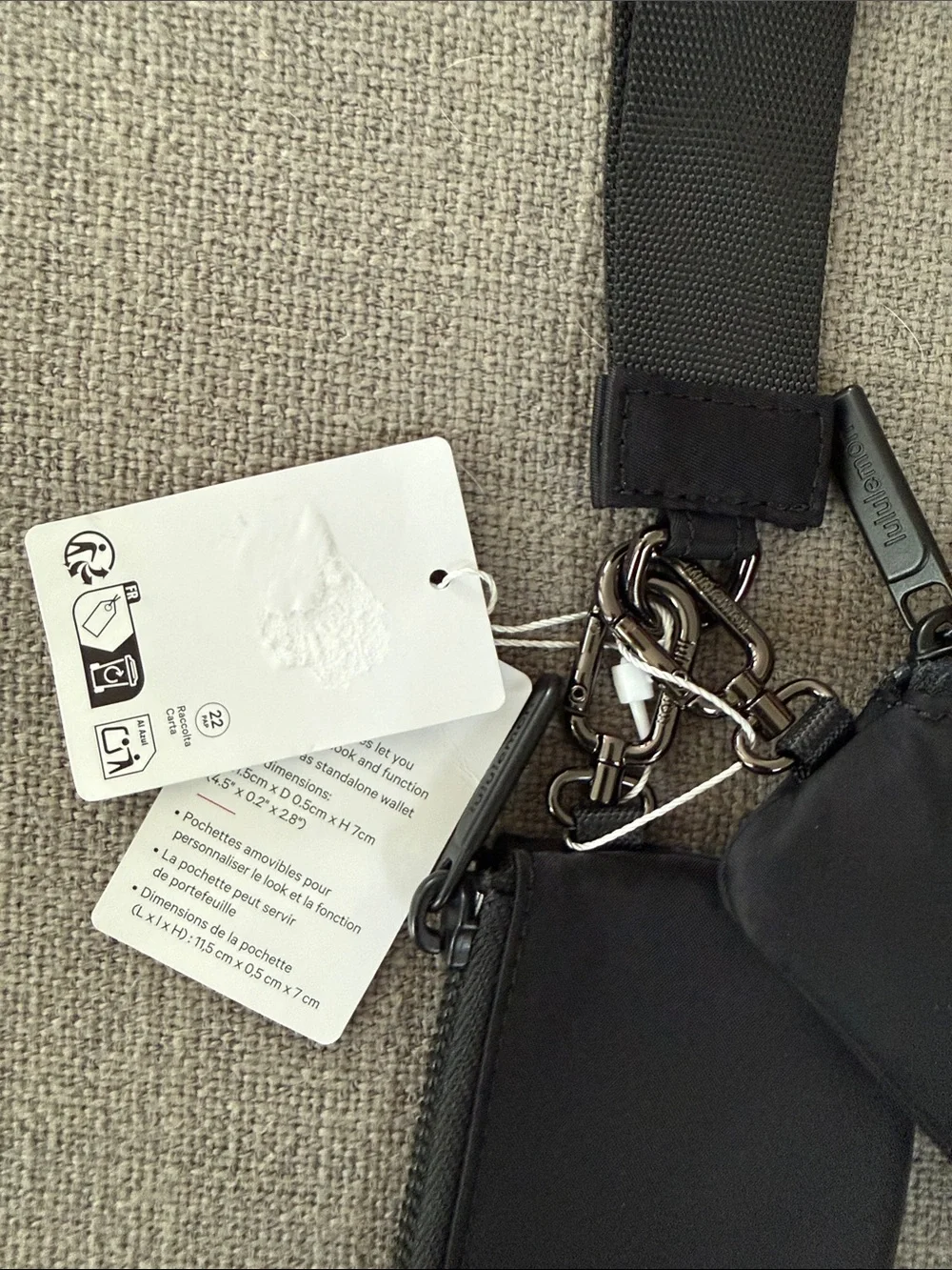 lululemon athletica Black Wristlet with Colorful Graphic Accent